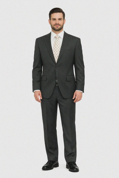 Chocolate Brown Pinstripe Modern Fit Suits 2 Button No Vents 100% Fine Affordable Men'S Dress Suit For Sale