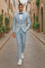 2026 Prom Special Blue Tuxedo Suit w/ Double-Breasted Vest by Tazzio