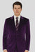 Men’s Royal Purple Velvet Suit – 2-Piece Slim Fit Tuxedo Style Formalwear by Tazzio