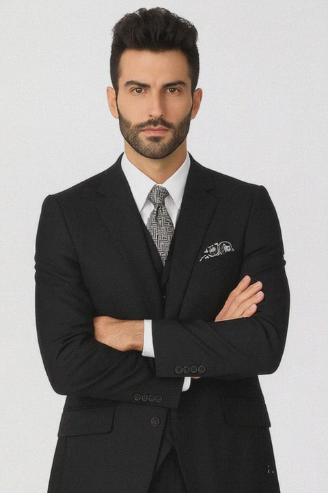 Three buttons Black Suit