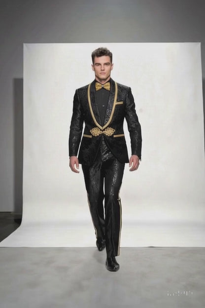 Black and Gold Suit - Paisley Suit