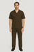 Casual Two Piece Mens Walking Outfit For Sale Pant Sets Suits Casual Two Piece Sets Mens Chest Pocket Solid Brown Mens Linen Suit - Short Set Short Sleeve Shirt + Pants