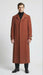 Men’s Full-Length Cognac Overcoat – Premium Wool-Blend Long Dress Coat for Winter and Formal Wear in Rust Brick Color
