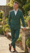 Vitali Brand Men’s Emerald Green Double Breasted Suit – Modern Fit Side Vented