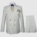 Off White - Ivory - Cream Color White Double Breasted Stylish Peaked Lapel Men Suits