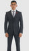 Vitali Brand Suits - 2 Button Sharkskin Textured Pattern Tapered Fit Suit Slim Fit With Vent Charcoal Online Discount Fashion Sale
