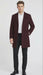 Men’s Burgundy Mid-Length Overcoat – Classic Fit Wool Blend Dress Coat Three Quarter Carcoat Topcoat