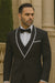 Statement Men's Black with White Lapel Vested 100% Wool Tuxedo