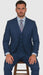 Men's Royal Blue Modern Sheen Sharkskin Design Suits