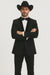 Men's Two Toned Full Lapel Shawl Black Tuxedo wool Fabric Suits