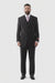Men's Superior 150s Extra Fine Black 3 pcs Vested Suits with Peak Lapel