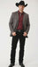 Men’s Charcoal Gray Western Faux Suede Blazer – Double Button Cowboy Jacket for Wedding & Party Wear