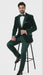 Men’s Dark Green Velvet Tuxedo Dinner Jacket – Slim Fit Formal Blazer with Satin Peak Lapel Lape