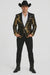 Gold Shiny Black Peak Lapels paisley look Fashion Tuxedo sport coat jacket