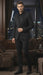 Mens Classic Black Designer Blazer with Beaded Lapel – Elegant Formal and Party Wear Dinner Jacket For Groom