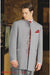 Mandarin Collar Tuxedo - Mandarin Tuxedo - No Collar Suit - Light Grey Suit