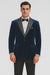 Big and Tall Velvet Blazer in Color Blue  - Sportcoat  Rhinestone-Embedded  Stacy Adams $179