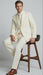 Men’s Ivory Tuxedo Suit with Satin Notch Lapel – Formal Wedding and Evening Wear Suit in Cream Off White Color