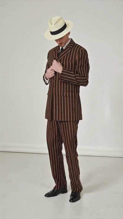 WTXZoot200 2020 New Formal Style Men's Burgundy High Fashion Bold Pronounce White Pinstripe For September/1/2020
