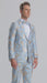 Men's Sky Blue & Silver Gold Floral Paisley Prom Tuxedo