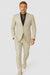 Mens Bone Slim Fit Faux Leather Suit – 1 Button Notch Lapel