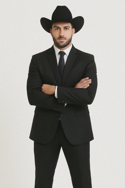 Men's Slim Fit Trimmed Two Tone Blazer/affordable suits online sale/Tuxedo - Black