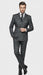 Men’s Charcoal Plaid Double-Breasted Suit –  Tailored Pants Windowpane Pattern By Rossiman