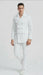 Men’s White Double-Breasted Peacoat Jacket – Classic Stylish Outerwear Wool Fabric Slim Fitted