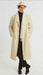 Men’s Long Cream Overcoat Wool Fabric in Ivory Off White Color Full length