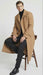 Men’s Full-Length Camel Overcoat – Classic Long Microfiber-Blend Coat for Winter and Formal Wear Maxi Duster Coat