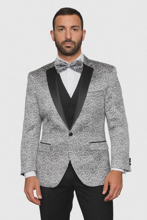 Bellagio Silver 1-Button Notch Tuxedo