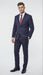 Men’s Navy Blue and Burgundy Checkered Two-Piece Suit Plaid Windowpane – Flat Front Pants or Pleated Wide Leg Pants - 100% Wool