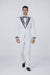 Men’s White Formal Tuxedo with Stones – Premium Peak Lapel 4-Piece