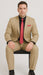 Vitali Brand Suits - 2 Button Suit Slim Fit Sharkskin Textured Pattern Tapered Fit With Vent Sand Online Discount Fashion Sale