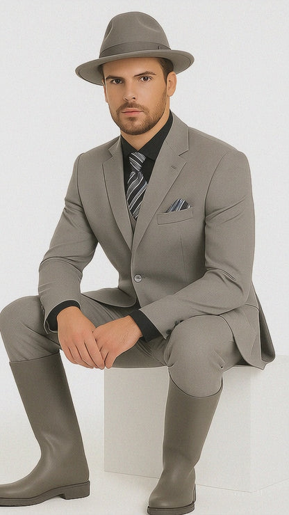 Grey-Gray Solid Color discounted Cheap Priced Business Suit Clearance Sale regular cut Available in 2 or Three ~ 3 Button Style Regular Classic Cut