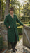 Men’s Hunter Green Full-Length Wool Overcoat – Classic Winter Dress Coat for Formal and Everyday Wear