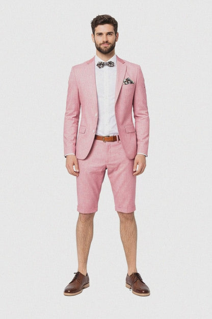 Mens Short Pants Suit Set Mens Suit For Men  Pink