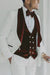 Wedding Tuxedo - Groom Suit - White and Burgundy Prom Suit
