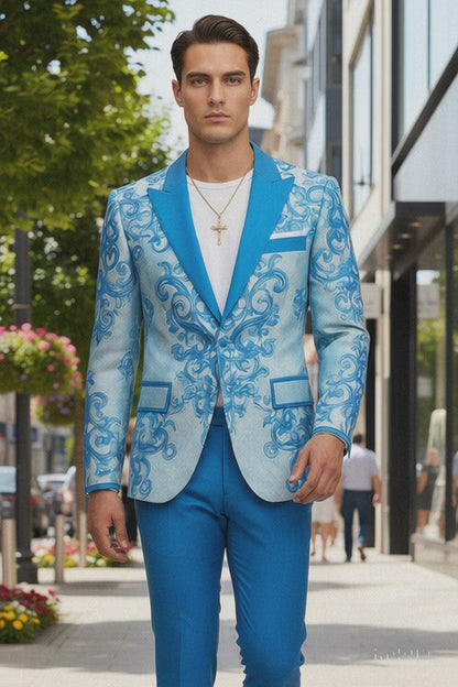 Mens Suit Sky Blue