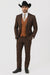 Statement Confidence Designer Suit - Copper - Orange - Super 150's Wool Suits 1 Button Peak Lapel Double Breasted Vest Rust Color Perfect For Church
