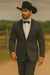 Grey~Gray 2 button  collar or Formal Suit & Dinner Jacker or Blazer with Black Edge Trim  Fashion Tuxedo For Men