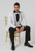 White Slim Fit Tuxedo 3 Piece with Satin Shawl Collar Vest