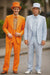 Mens Retro Vintage Party Orange and Sky Blue Suit