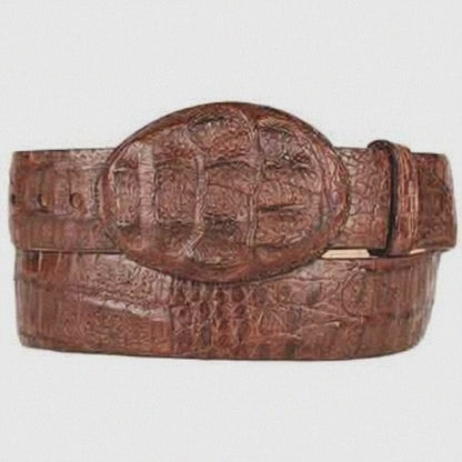 Original Caiman Hornback Skin Western Style Belt Brown