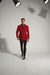 Mens Slim Fit Double Breasted With Brass Buttons - Red Sportcoat