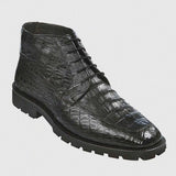 Los Altos White Genuine Caiman Crocodile Hornback Ankle Boots by Alligator Warehouse