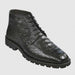 Los Altos White Genuine Caiman Crocodile Hornback Ankle Boots by Alligator Warehouse
