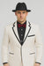 Men’s High Zoot Suit – Black & White Trim Pimp Tuxedo | Vintage Zuit Suit Style