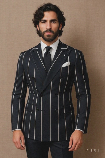 Gangster Pinstripe Double-Breasted Suit
