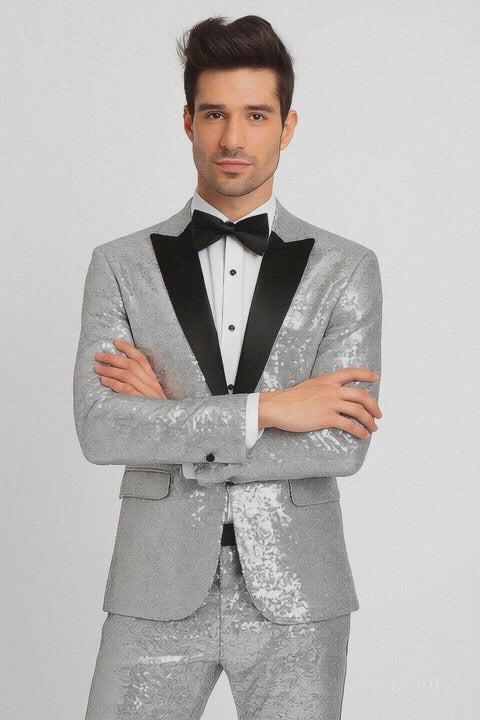 Silver Grey Shiny Suit 